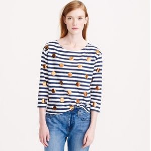 COPY - J Crew Striped ‘Gold Foil Dot’ Tee